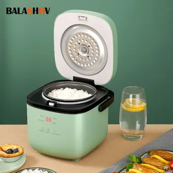 Мини електрическа ориз интелигентна автоматична домакински готварска печка за 1-2 човека, малка двойна котела за загряване на храна, ориз обем 1,2 л