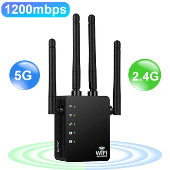 5G WIFI Безжичен Удължител Усилвател Wi-Fi Ретранслатор двойна лента на Мрежата Усилвател 1200 Mbps, 802.11 ac Далечен Сигнал Wi/Fi Repetidor