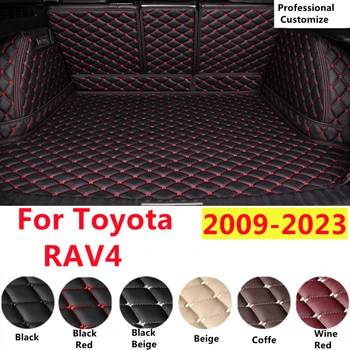 SJ Пълен Комплект, Изработен По Поръчка, Подходящи За Toyota RAV4 2009-2023 XPE Кожена Непромокаема Подложка За Багажника за Кола, Подложка За Багажника Тава, Товарен Задна Накладка