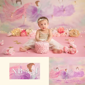 Фон за снимки в душата на новороденото, пръски боя, розов фон за снимки в балетно студио, подпори за рожден ден