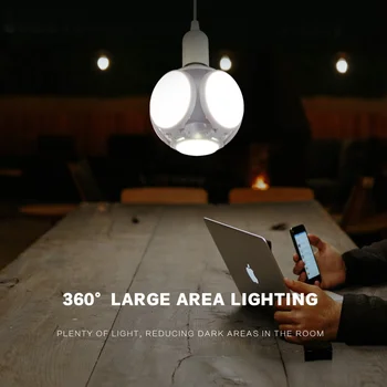 Лампа LEDUFO E27 40 W 360 градуса сгъваема лампа ac 85-265 110 В На 220 В Лампада led прожектор хладно/топло бял