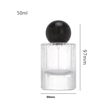 За многократна употреба парфюм, сребърен запресоване помпа, капачка капачката на химикалка, Луксозни празна бутилка от прозрачно стъкло с спрей 30 мл, 50 мл, 100 мл
