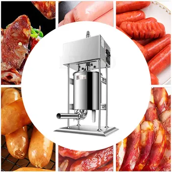 Вертикална машина за пълнене на месо от неръждаема стомана, с устройство за готвене на домашно приготвени колбаси