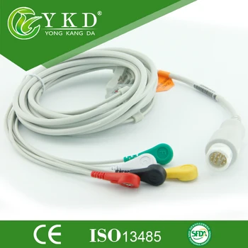 5 бр./лот, Съвместим с кабел за ЕКГ Min-dray T5/T6/Т8, 5 заключения, 12 контакти, Медицински TPU