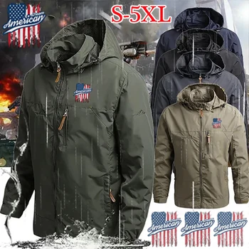 Есенно-зимно мъжко яке, водонепроницаемое армейское палто, пелерина, спортно облекло, градинска военна hoody, мека обвивка, забавна тактическа яке