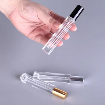 10 МЛ, прозрачни мини-спрей Преносим проба флакона на парфюма Празен пулверизатор Козметични опаковъчни контейнери 500 бр./лот
