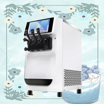 Настолен мини машина за приготвяне на мек сладолед с 3 вкусове, интелигентна машина за производство на сладолед с двойна система, машина за приготвяне на сладолед с пломбиром