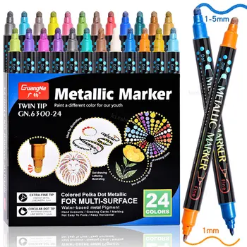 36 Цвята Метални Маркери С двоен Фитил, Бои за Графити, Химикалки, Многоцветен Маркер, Дръжка За Подпис, Набор от Маркери за Училищното Творчество