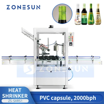 ZONESUN Автоматично свиване на машина за запечатване на бутилки в капсули от PVC, обзавеждане за опаковане в термоусадочный ръкав ZS-SXRS1