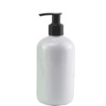 бутилка за лосион от PET пластмаса за многократна употреба се използва бял цвят 500 мл, преносима бутилка за лосион с черен помпа-спрей