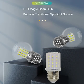 Led лампа Magic Bean с резба отвор E27, молекулярен окачен източник на светлина Magic Bean, G45, прозрачна малка крушка, домашен царевичен лампа E14