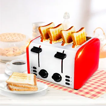 Търговски напълно автоматична тостерница, тостер за 4 филийки, машина за закуска, битова машина за печене на хляб TR-2202