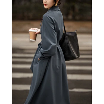 Тренч за жени, пролет-есен облекло, дамски дрехи 2023, дамски палта с ръкав-фенерче, корейски якета средна дължина, облекло Abrigos