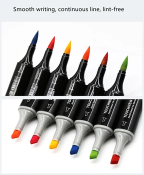 TOUCHNEW Постоянни маркери Маркери с спиртовыми мастило Шапките с две топчета професионален набор от маркери за рисуване Артистичен дизайн по избор един