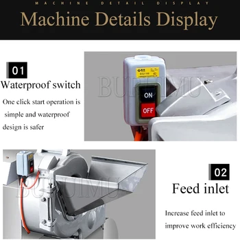 Мултифункционален домакински машина за нарязване на кубчета плодове, зеленчуци, електрическа машина за рязане на картофи, месо, краставици, Cutte
