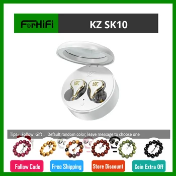 KZ SK10 1BA + 1DD 5,2 Bluetooth TWS Слушалки APTX С Шумопотискане Сензорно Управление Спортна Детска Слушалки Хибридна Hi-Fi SKS Z3 gamer розов