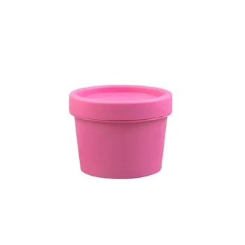 100шт Празна банка гърне 50 г розово-червен пластмасов контейнер за козметичен крем за лице на пот, за сладолед с вътрешната страна на капака