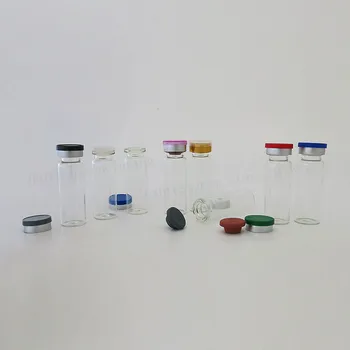 500x12 мл Прозрачен стъклен флакон за инжекции, червена маслена силиконов накрайник, флип-надолу капачка, 1/2 унция, мини-стъклени бутилки, 12 мл, стъклени флакони, контейнер