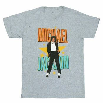 Тениска в Ретро стил Майкъл Джексън, 100% Памук, Ежедневни тениски с кръгло деколте и къс ръкав, Свободен Топ, Нов Размер S-3XL