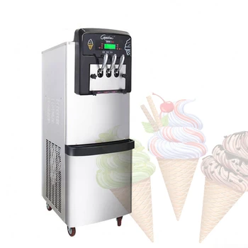 Търговска машина за приготвяне на мек сладолед с 3 вкусове, вертикална машина за приготвяне на сладолед