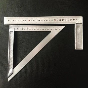 триъгълна линия с дължина 200/300 мм, квадратна, дебелина 90 градуса, триъгълна линия от неръждаема стомана, дървообработващи инструменти, измерване и рисуване