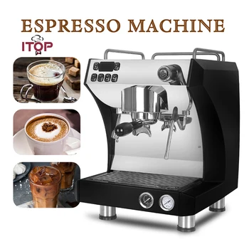 ITOP Търговски кафемашина Espresso, професионална кафемашина за приготвяне на капучино, лате, еспресо, полуавтоматична машина за еспресо 220 В
