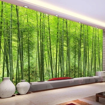 Потребителски фотообои Бамбукови гори художествена боядисване стени хол ТЕЛЕВИЗИЯ фон стенопис начало декор тапети Papel De Parede 3D