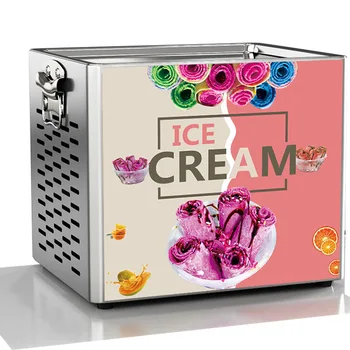 Настолна битова машина за приготвяне на печено лед Електрическа машина за приготвяне на ролки за печено сладолед 220 В, машина за приготвяне на кисело мляко и плодове коктейл